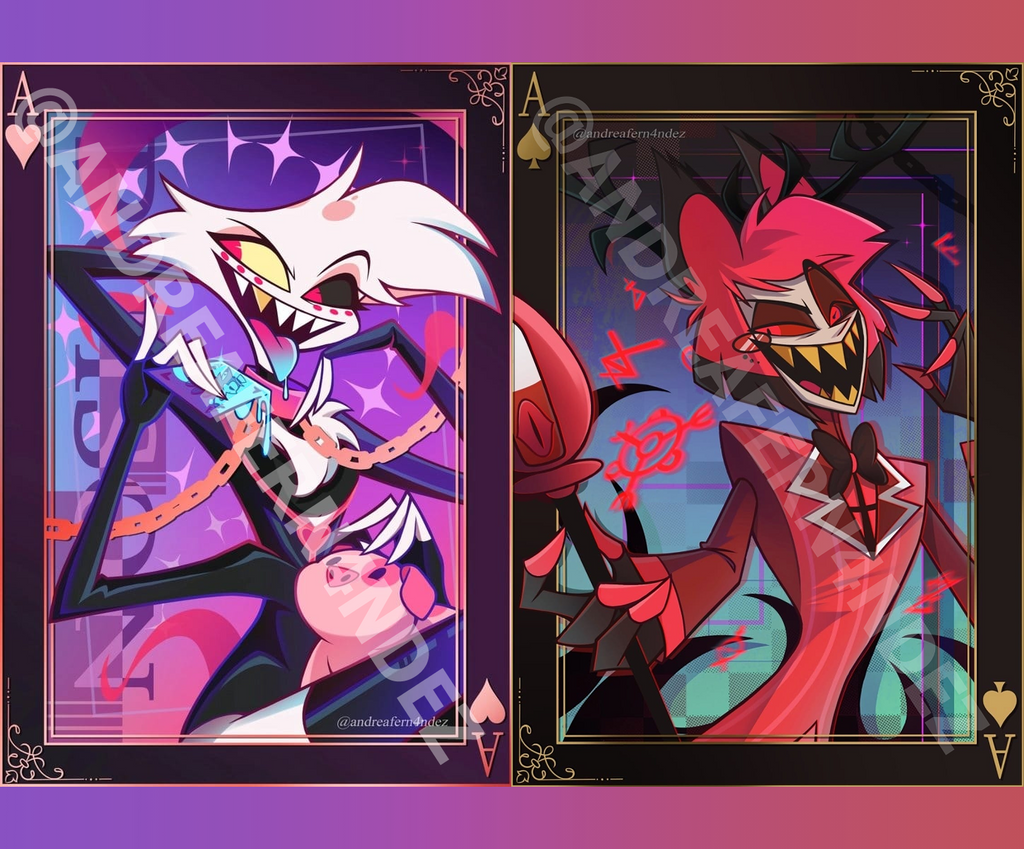Alastor and Angel Dust B5 Print Hazbin Hotel impresion lámina poster prints
