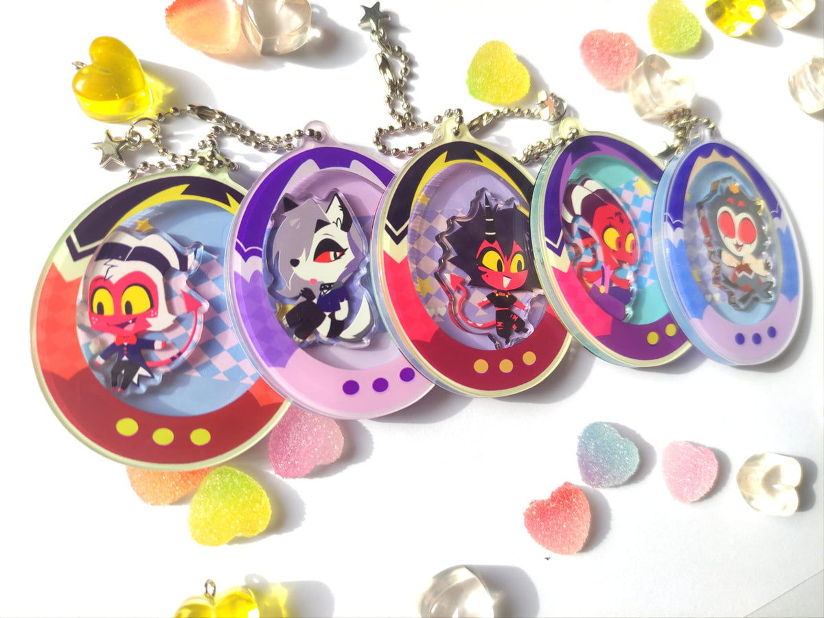 Helluva Boss Tamagotchis Acrylic Shaker Keychains