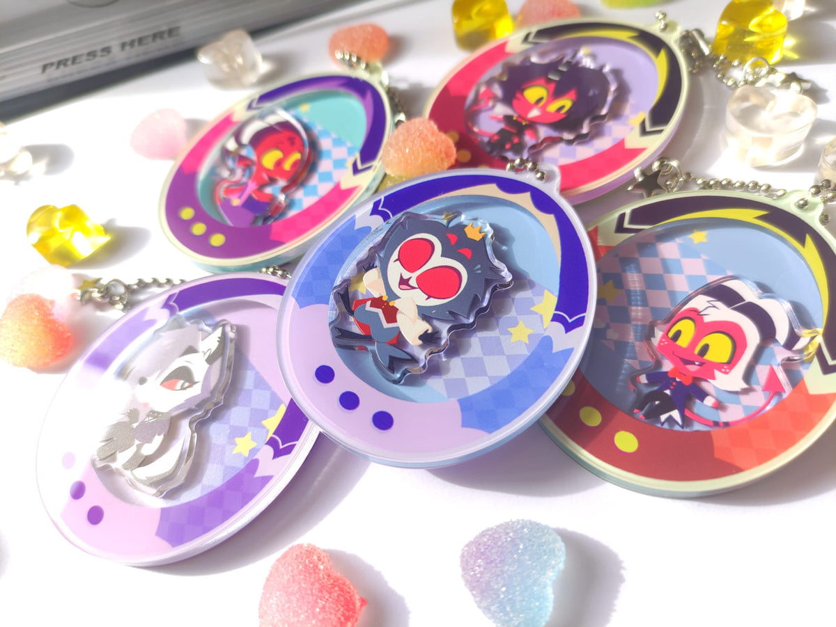 Helluva Boss Tamagotchis Acrylic Shaker Keychains