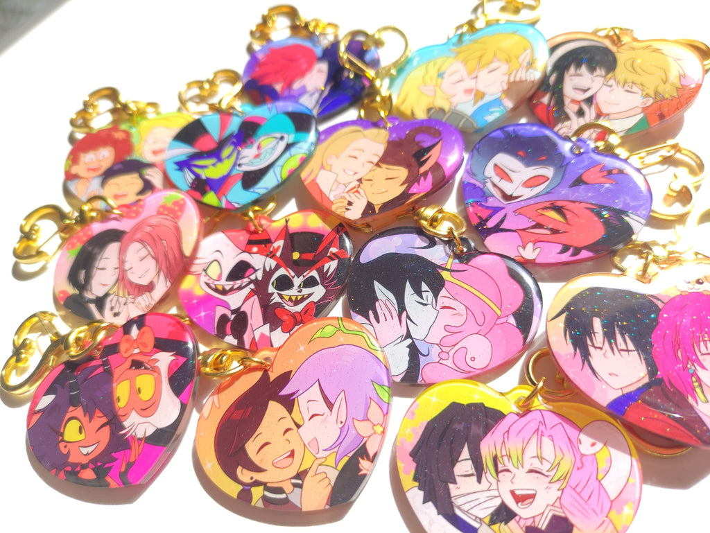 Gloss Epoxy Acrylic Keychains Bubbline Lumity Catradora Helluva zelink hazbin hotel huskerdust Boss stolitz Fizz Fizzarolli asmodeus stolas blitz