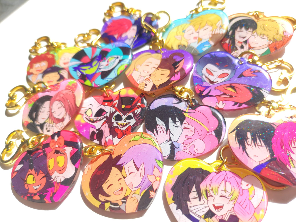 Gloss Epoxy Acrylic Keychains Bubbline Lumity Catradora Helluva zelink hazbin hotel huskerdust Boss stolitz Fizz Fizzarolli asmodeus stolas blitz