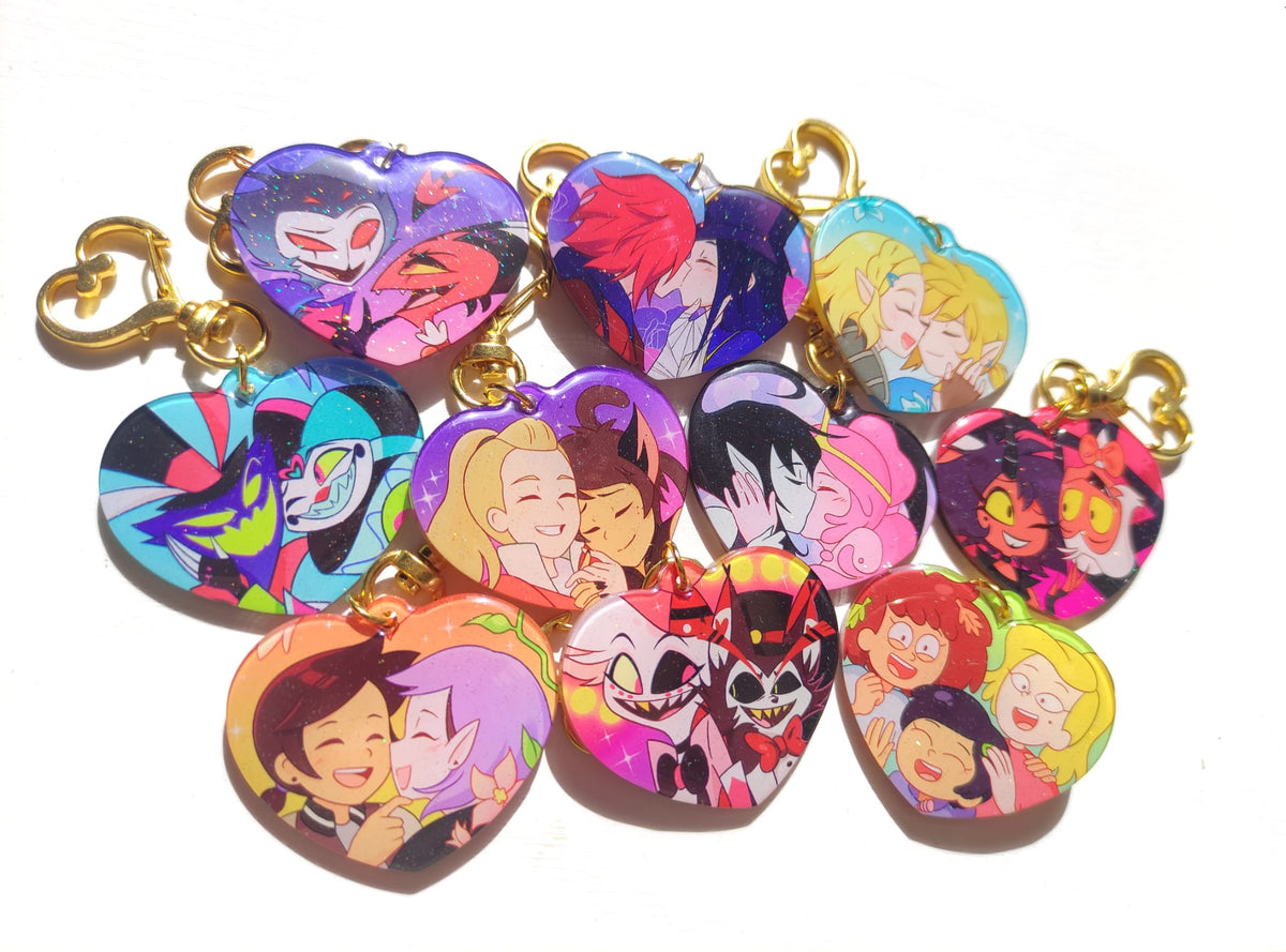 Gloss Epoxy Acrylic Keychains Bubbline Lumity Catradora Helluva zelink hazbin hotel huskerdust Boss stolitz Fizz Fizzarolli asmodeus stolas blitz