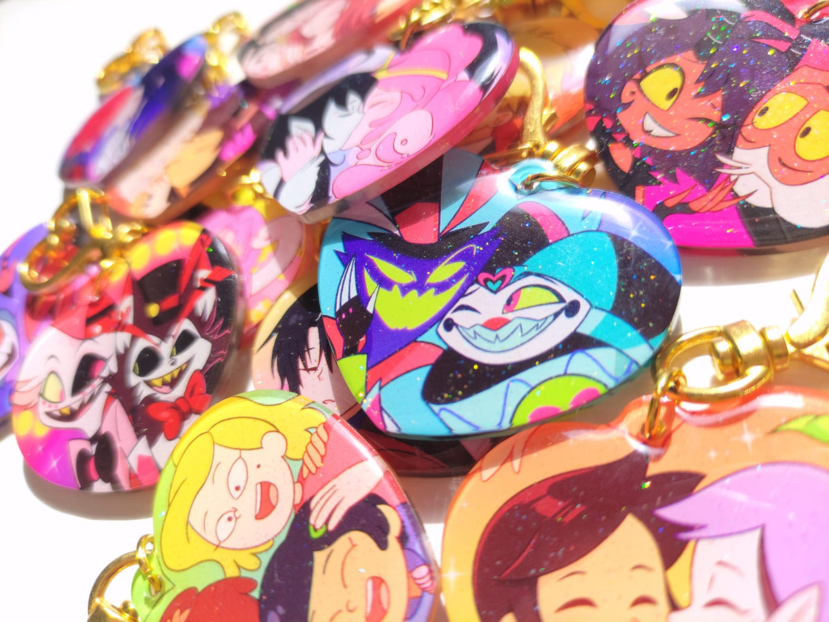 Gloss Epoxy Acrylic Keychains Bubbline Lumity Catradora Helluva zelink hazbin hotel huskerdust Boss stolitz Fizz Fizzarolli asmodeus stolas blitz