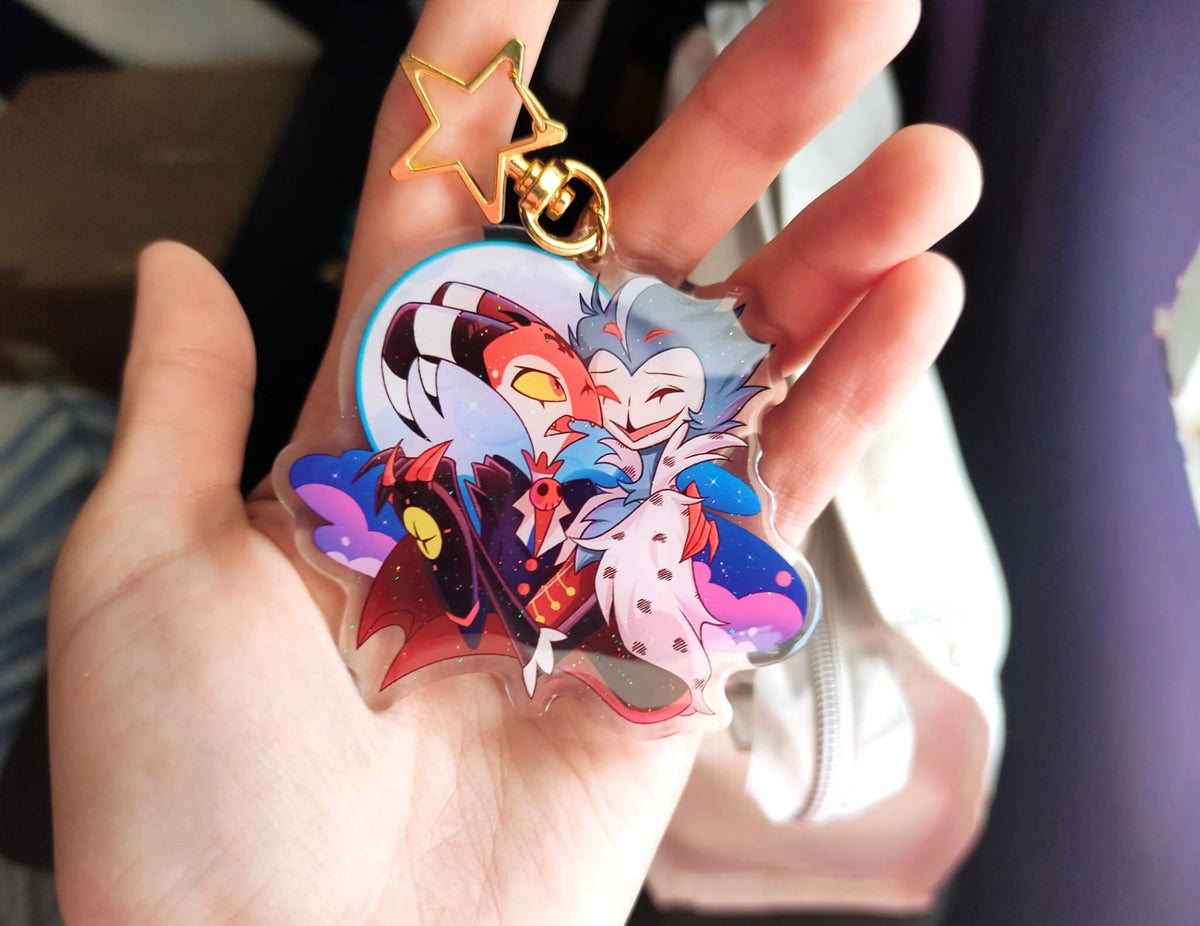 Acrylic Gloss Epoxy Keychains Helluva Boss