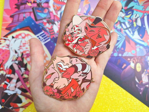 Hard Gold Enamel Pin Collection Helluva Boss Hazbin fizzarozzie Blitz Stolas radioapple alastor lucifer Fizz Fizzarolli Stolitz