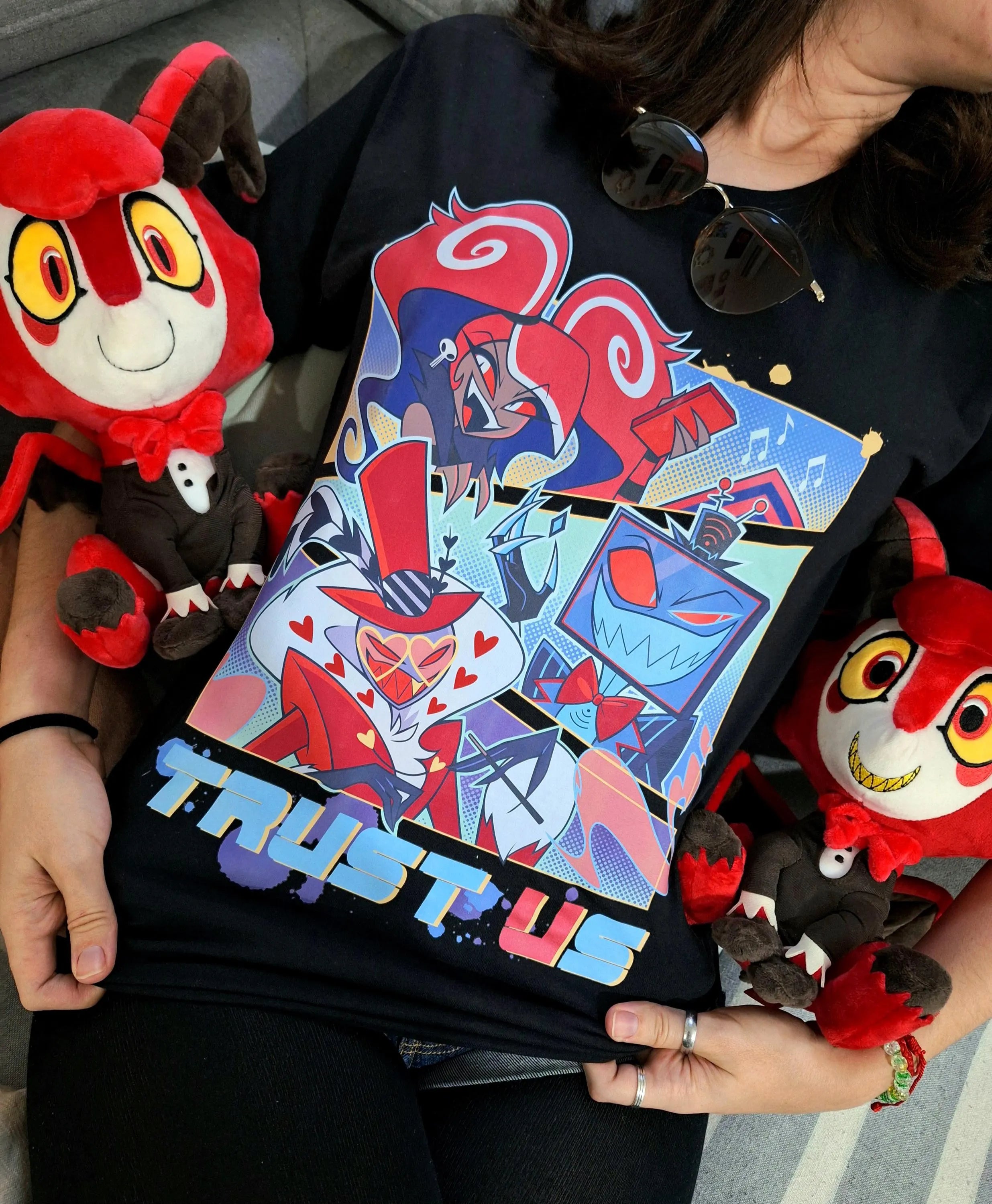 Vees Hazbin Hotel T-Shirt Valentino Velvette Vox Val Valvox shirt camiseta