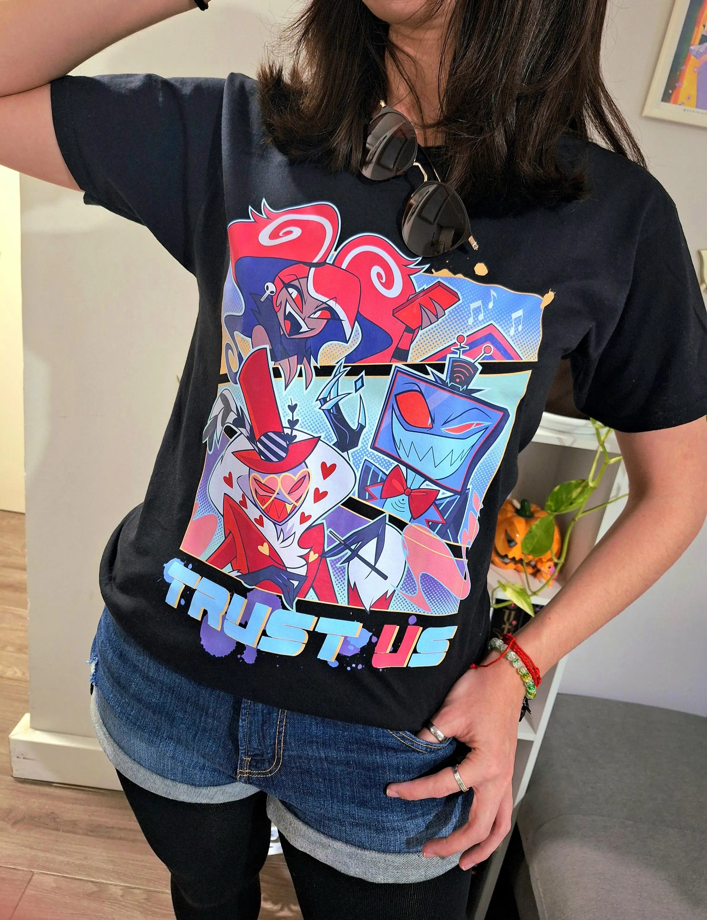 Vees Hazbin Hotel T-Shirt Valentino Velvette Vox Val Valvox shirt camiseta